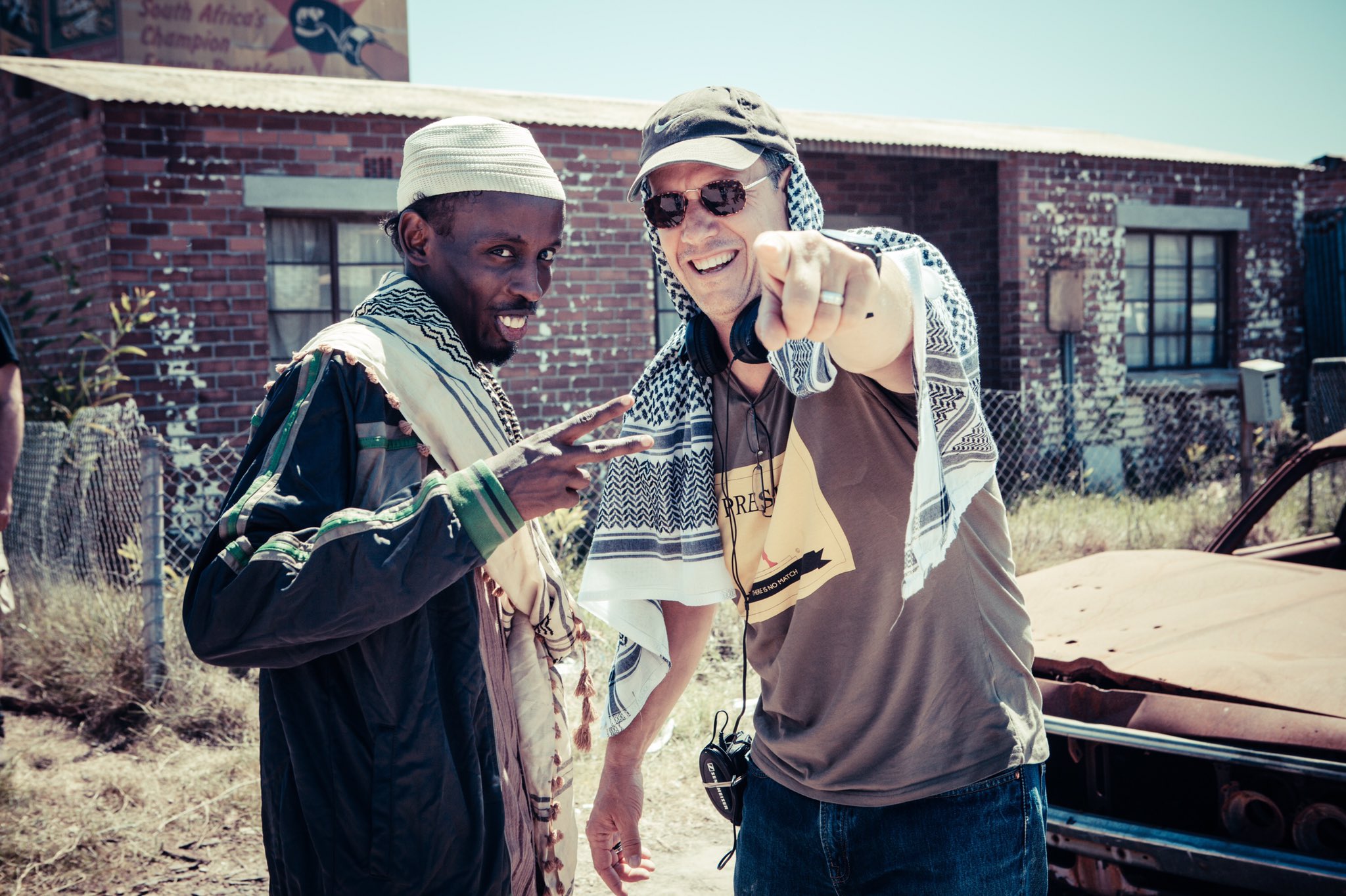 Barkhad Abdi with the director of 'Eye in the Sky,' Gavin Hood