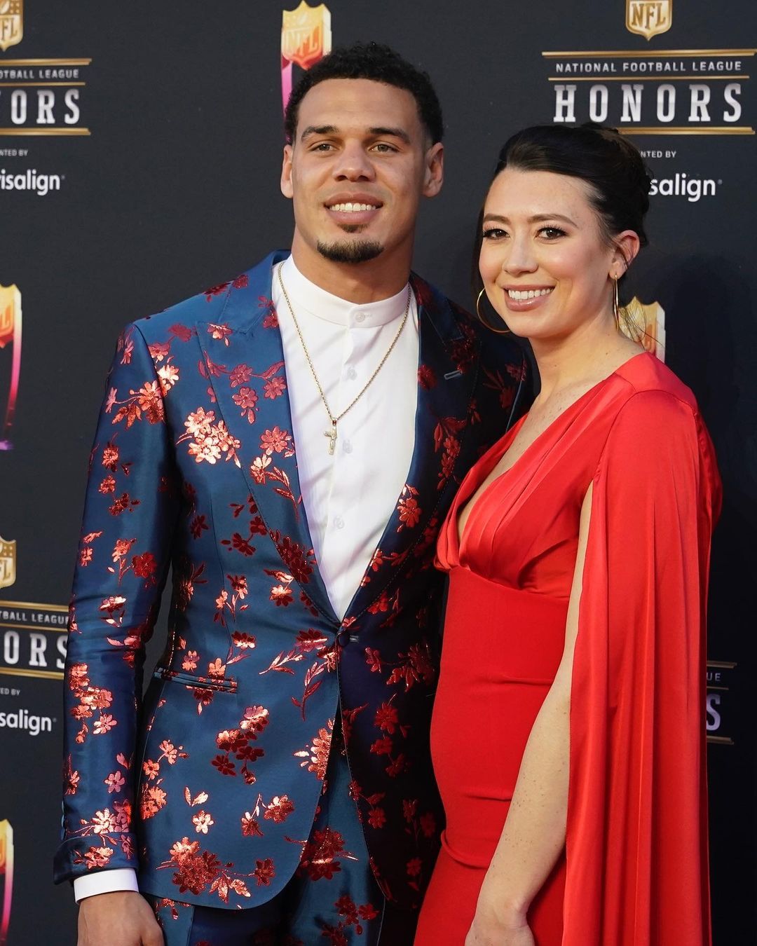 Justin Simmons with his wife Taryn Simmons at NFL Honors