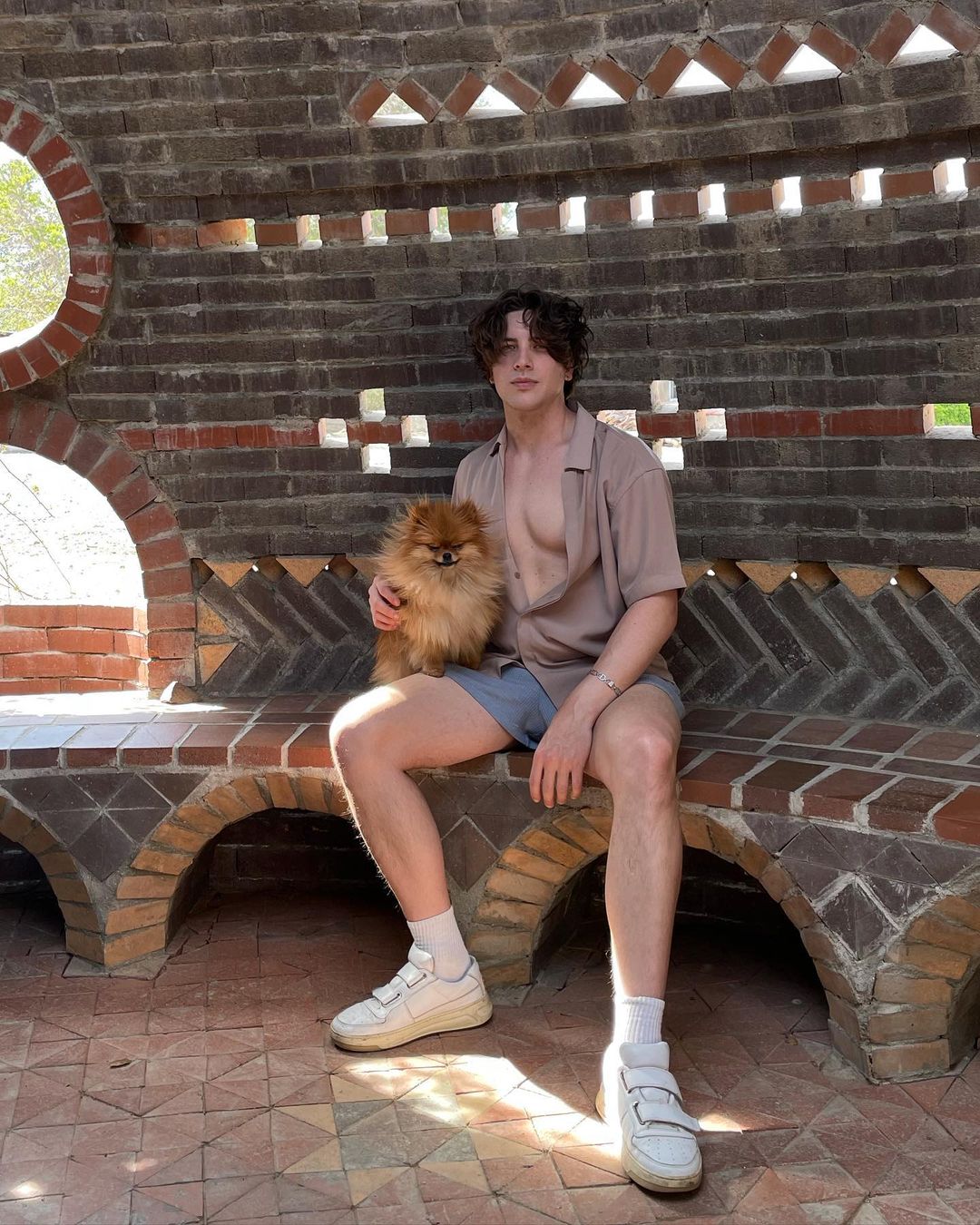 Cody Fern with his pet dog