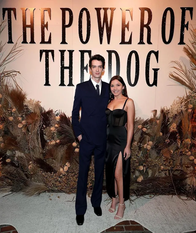 Kodi Smit-McPhee with his girlfriend, Rebecca Phillipou, at the 2021 New York Film Festival
