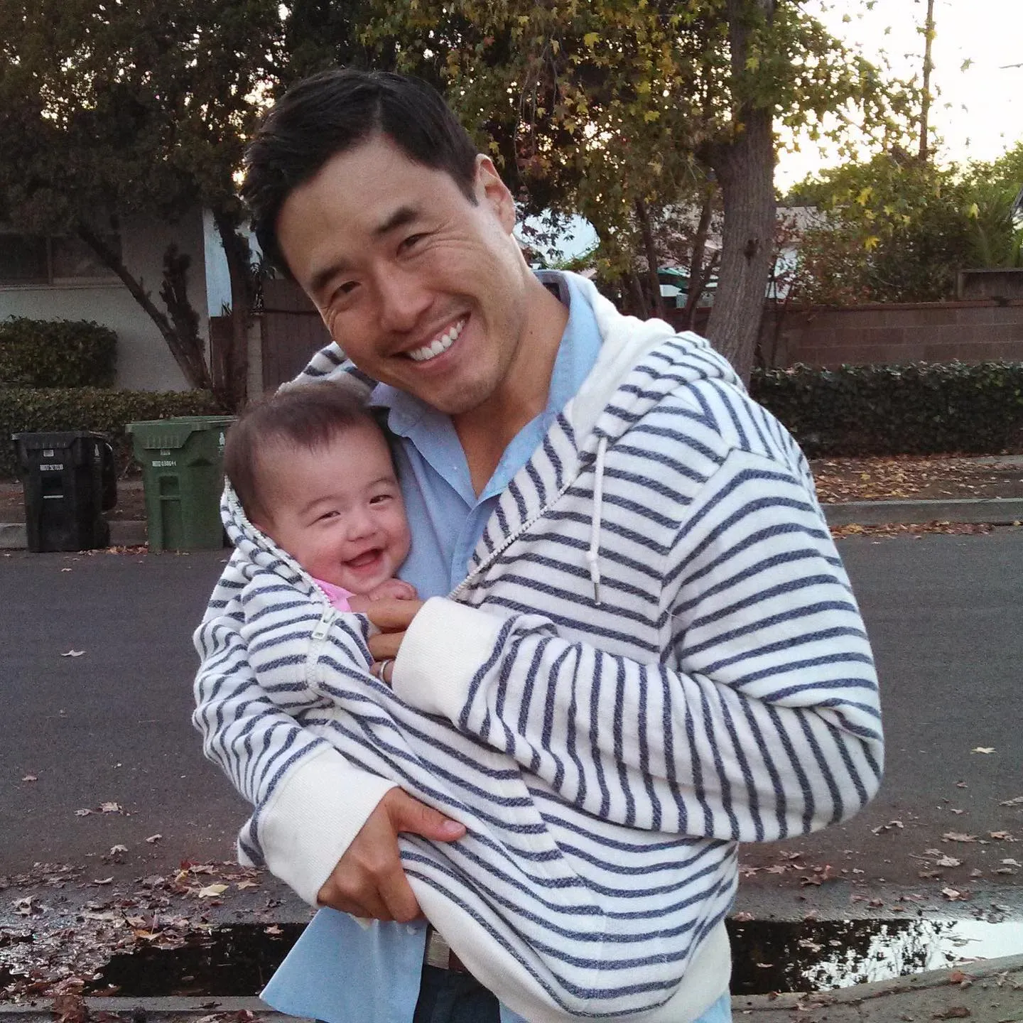 An old picture of Jae Suh Park and Randall Park's daughter Ruby Louise Park
