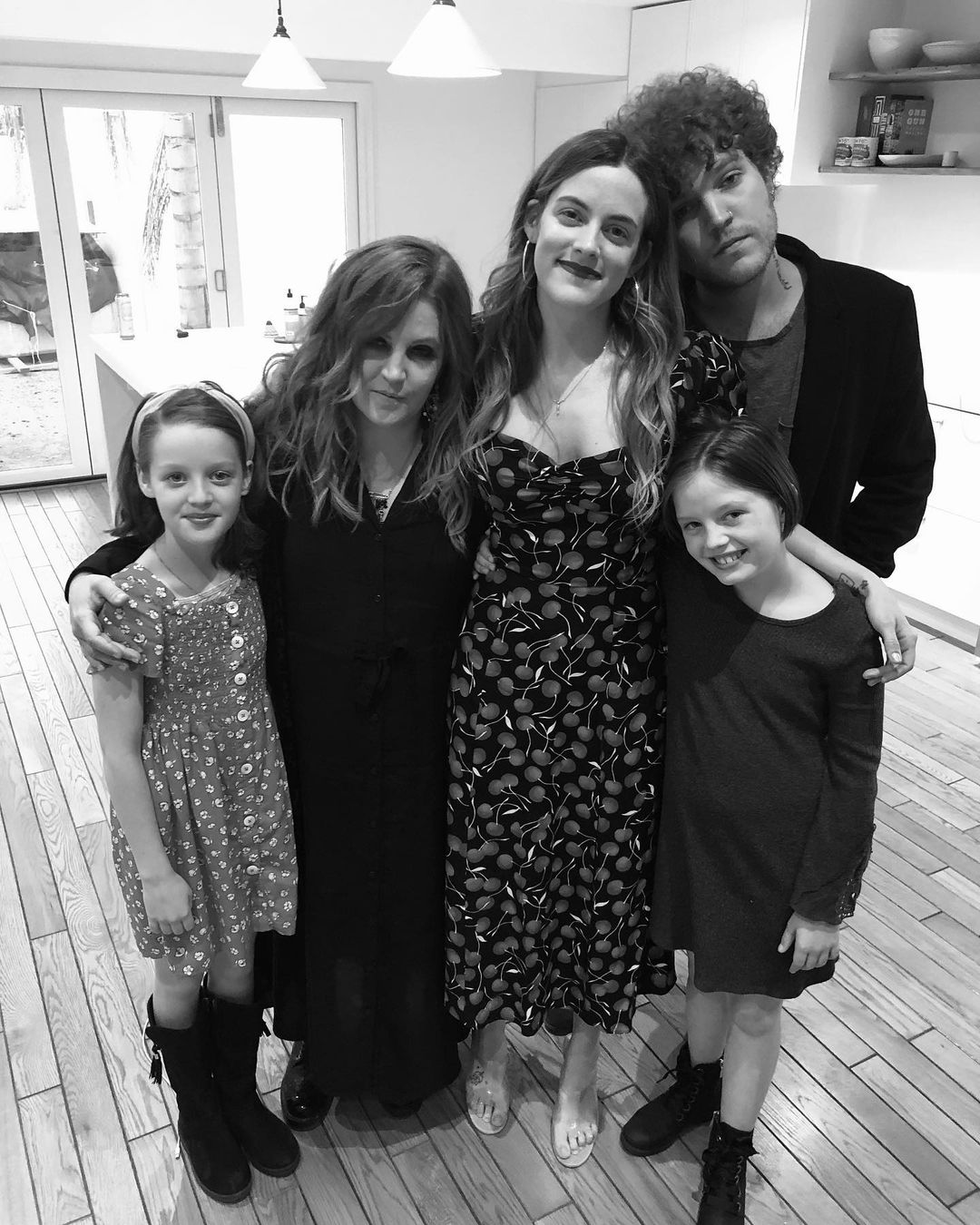 Lisa Marie Presley with her children.