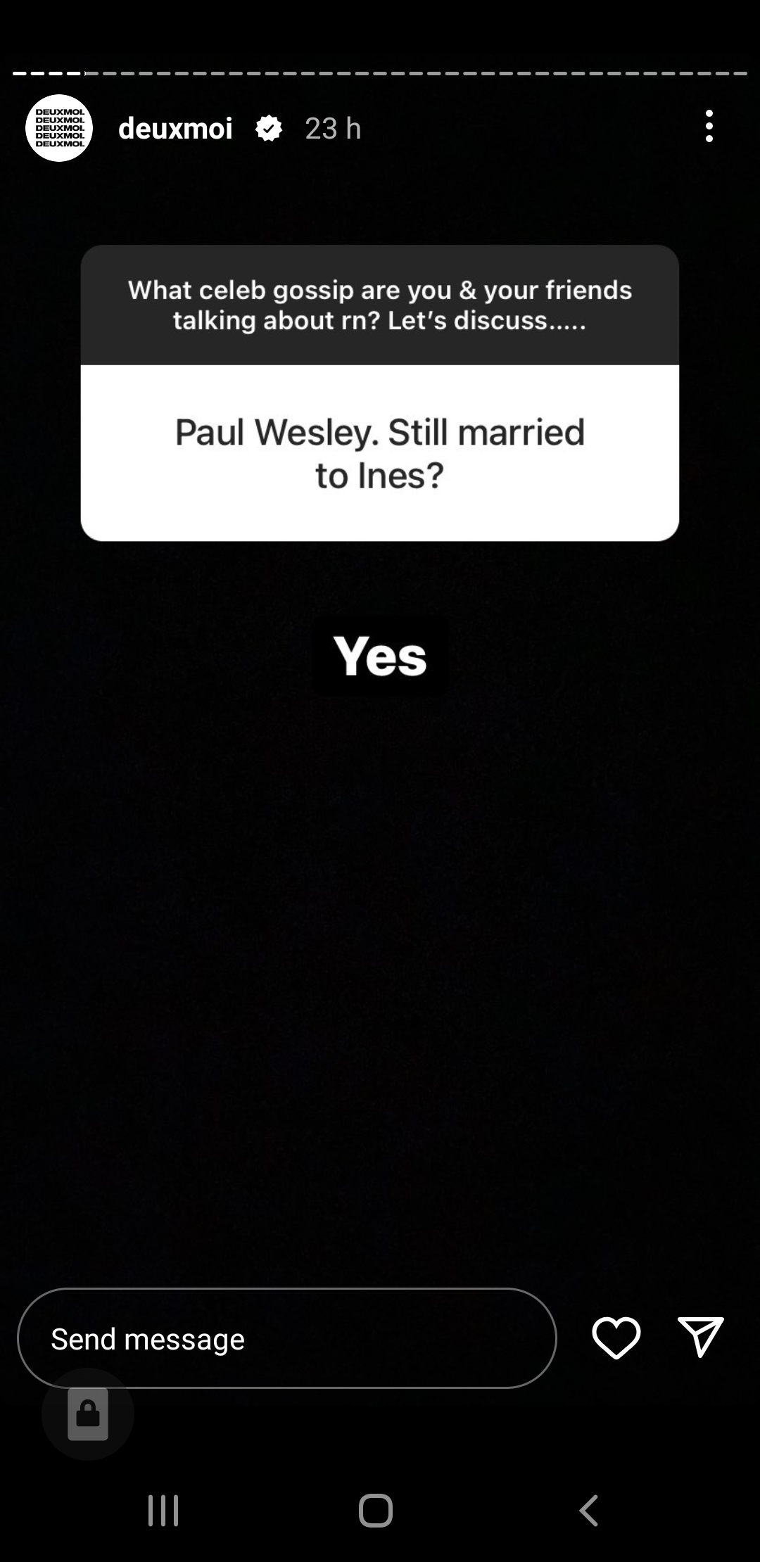Deuxmoi confirmed that Paul Wesley had not split with his wife Ines de Ramon, and the couple was still married. 
