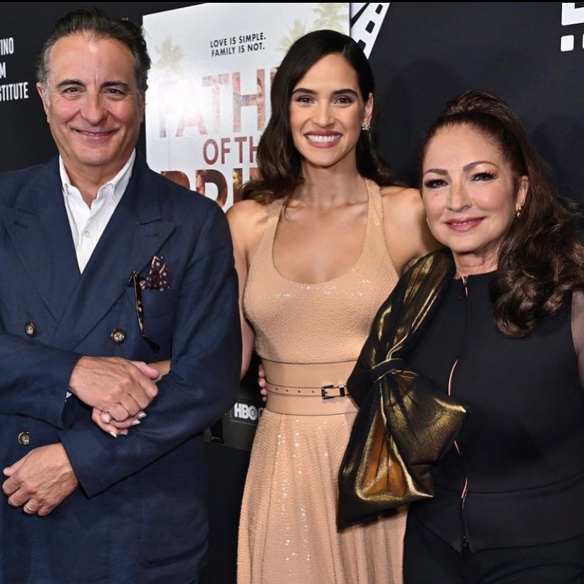 Adria Arjona with her Puerto Rican mother, Leslie Torres, and her father, Ricardo Arjona