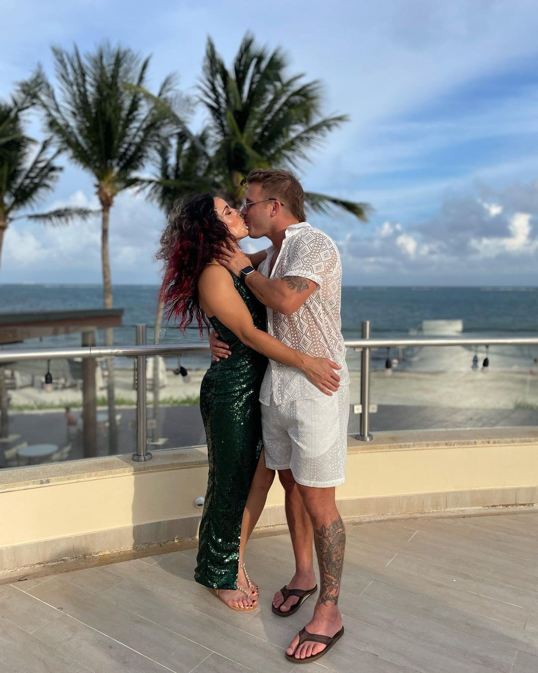 Cara Maria Sorbello and her boyfriend, Paulie Calafiore, during their vacation in Cancun, Mexico