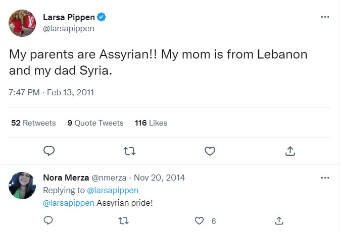 Larsa Pippen is proud to be Assyrian. 