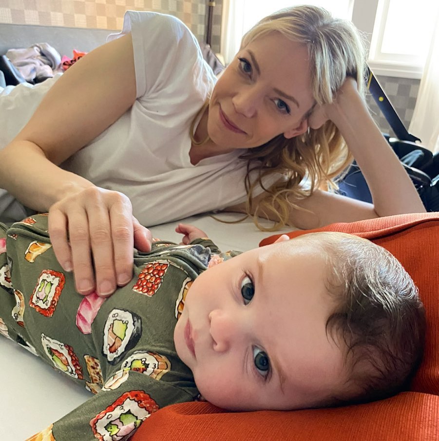 Riki Lindhome has named her son Keaton James. 