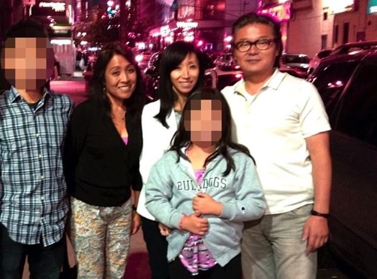 Bill Hwang was pictured with his wife, Becky, and their daughter. 