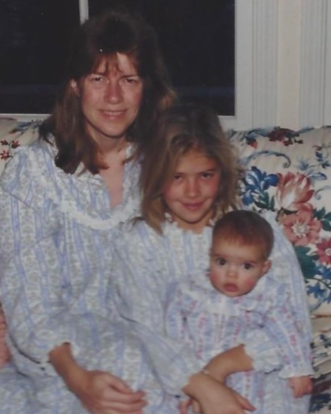 Christina Hall and Carly Haack's childhood photo with their mother. 