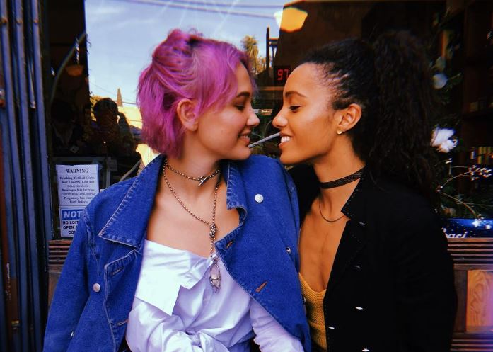 Maisie Richardson-Sellers with girlfriend Clay celebrating their anniversary