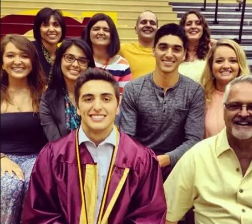 Taylor Zakhar Perez with his siblings and family members during his brother's graduation.