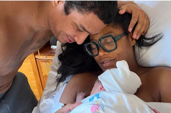 Keke Palmer with her boyfriend and son.