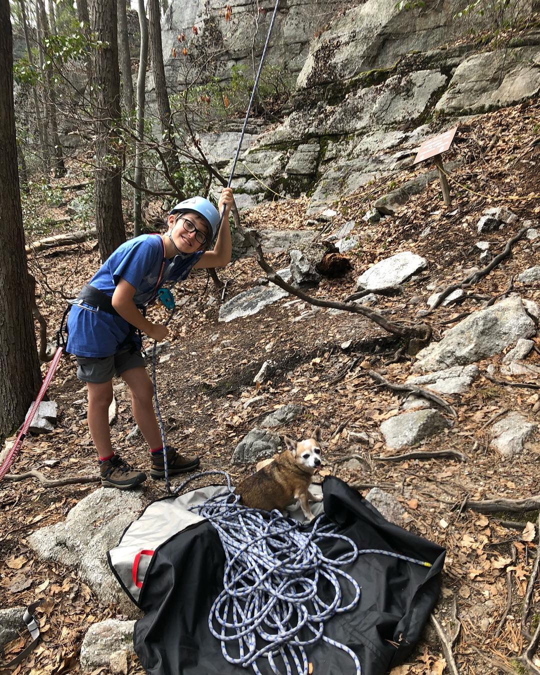 James Badgely's half-brother Cassius Riley went climbing in 2019.