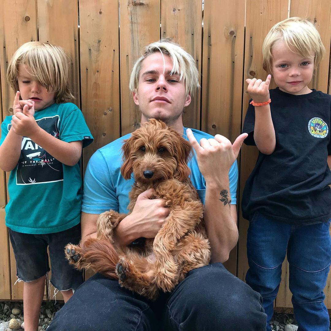 Jake Manley shared this picture with his nephews on his Instagram on September 3, 2019
