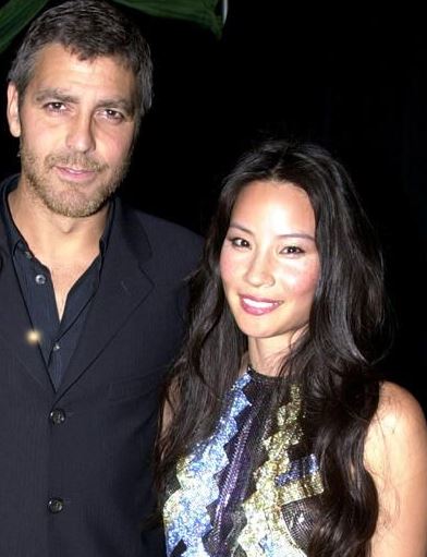 Lucy Liu with her ex boyfriend George Clooney. Credit Pininterest