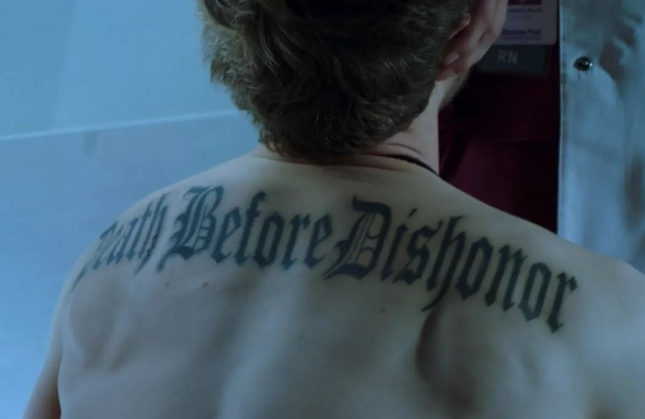 Matt Czuchry's back tattoo in The Resident