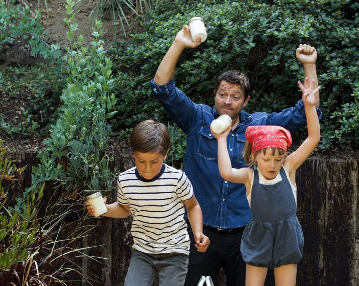 Misha Collins with his two kids