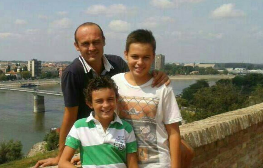 Stefan Bajcetic with his father and big brother