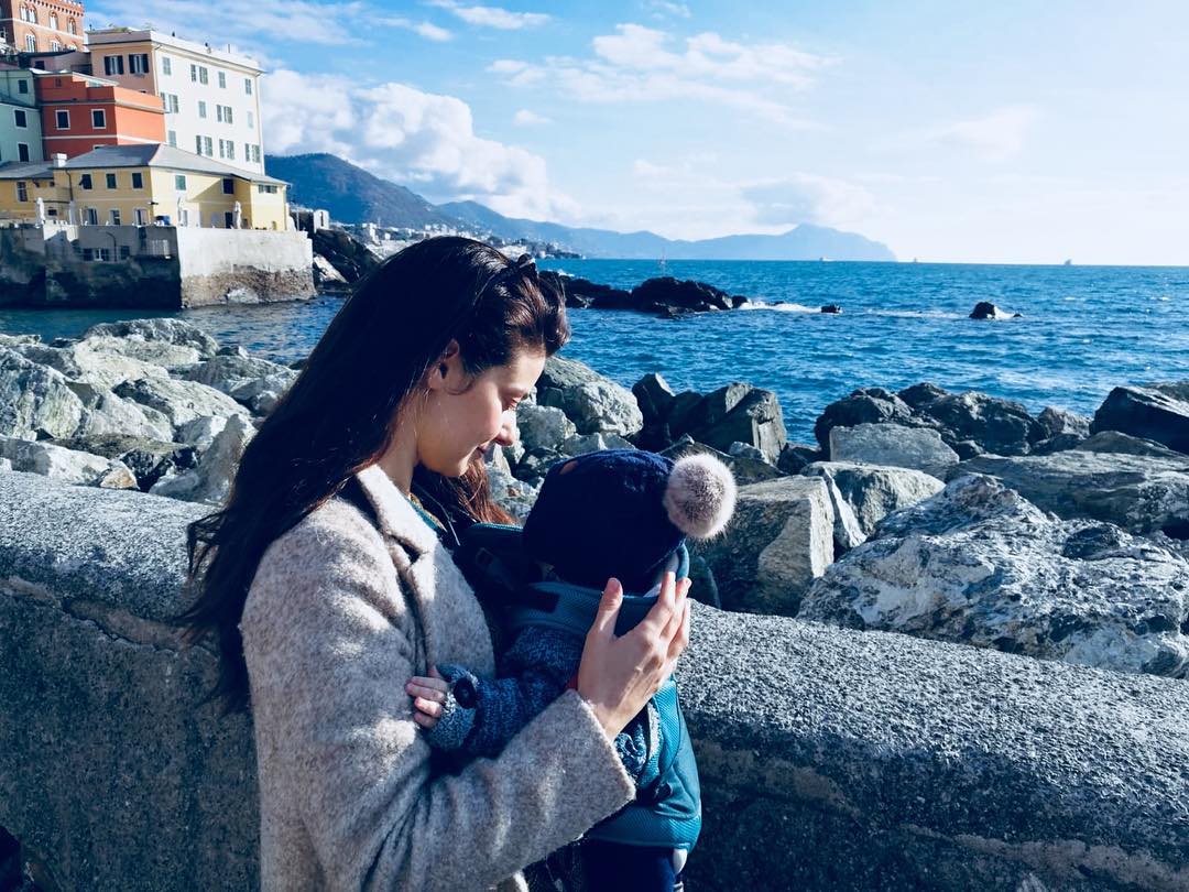 Barbara Ronchi posted this picture of herself with her son Gio.