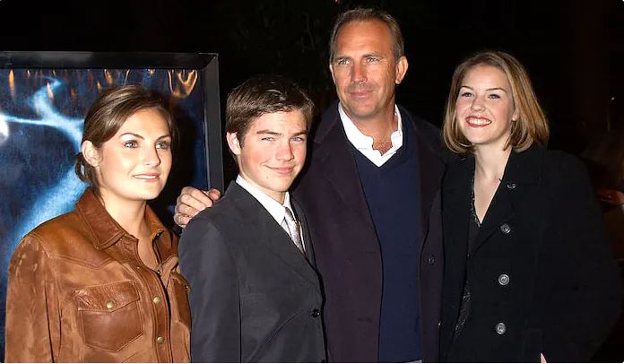 Liam Costner with his father and half-siblings.