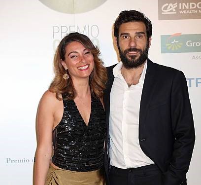 Edoardo Leo and wife Laura Marafioti at Globi D'Oro 2016 Awards Ceremony. 