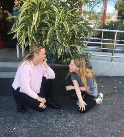 Ella Anderson hanging out with Brie Larson.