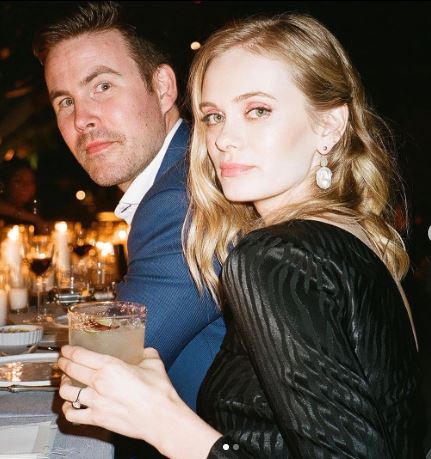 Sara Paxton and her husband Zach Cregger during their engagement party.