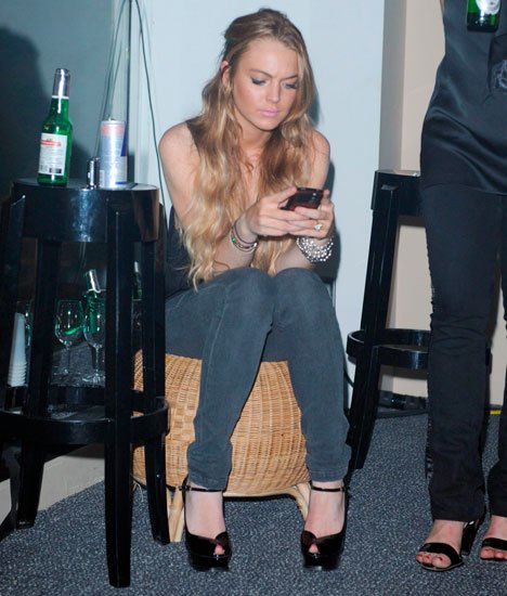 Lindsay Lohan smoking indoors in Toronto.