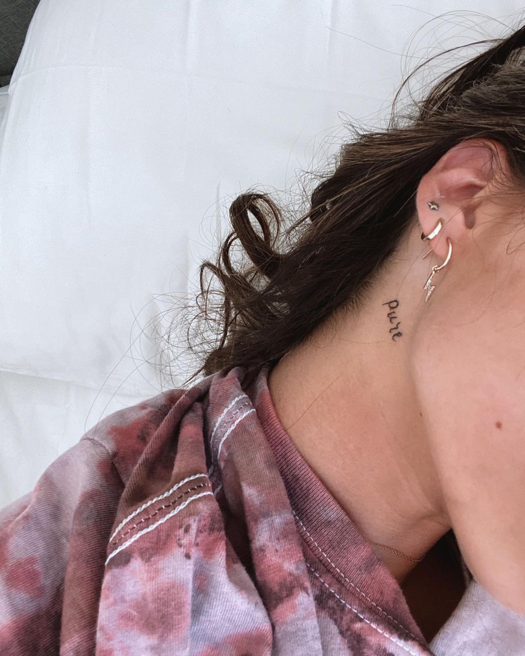 Nessa Barrett showed off her "pure" tattoo she got on the back of her neck to her followers on Instagram