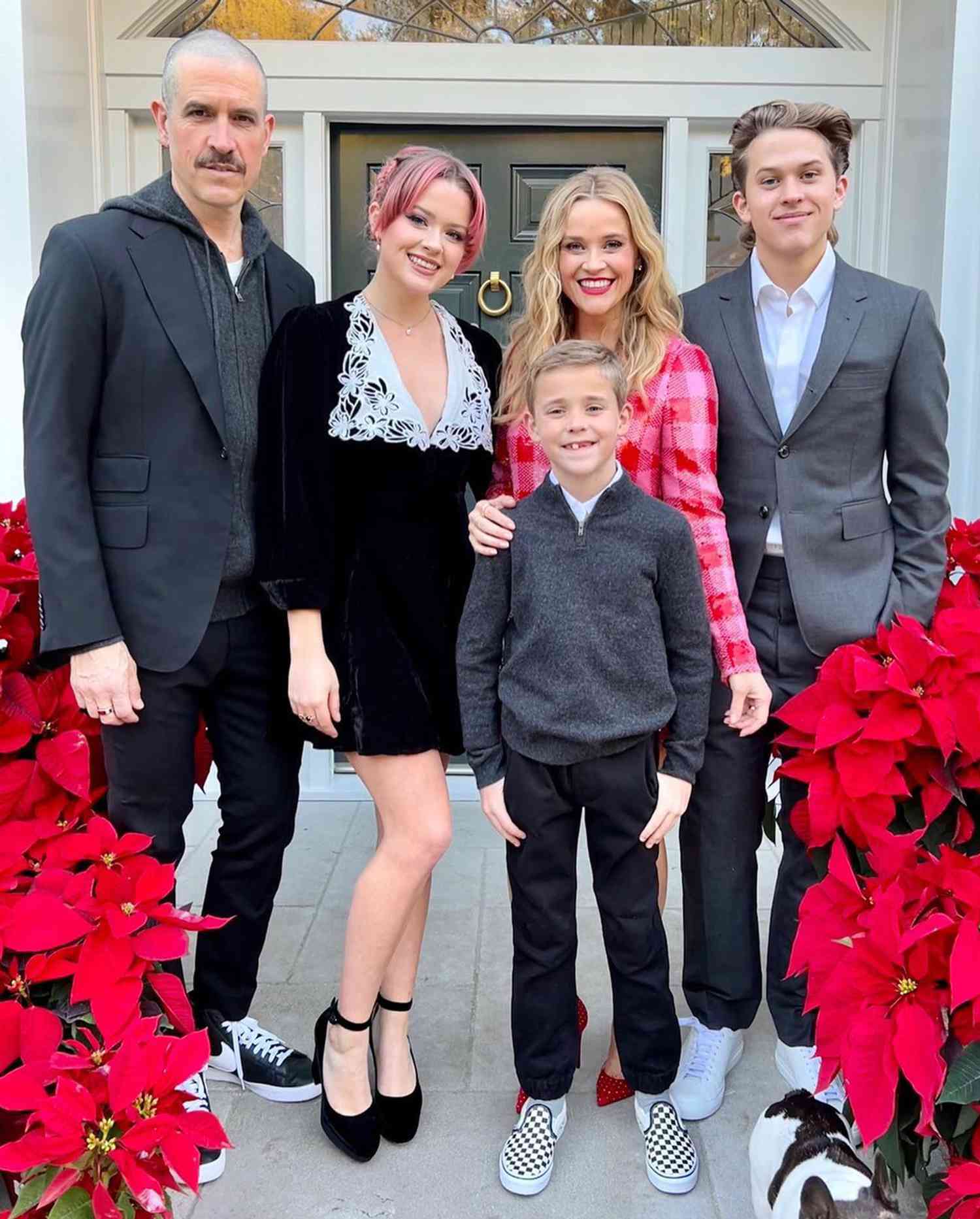 Reese Witherspoon is pictured with her former husband, Jim Toth, and her children.
