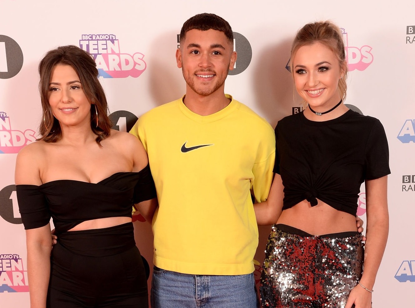 Shaheen Jafargholi and Tilly Keeper attend the BBC Radio 1 Teen Awards 2017 along with Jasmine Armfield