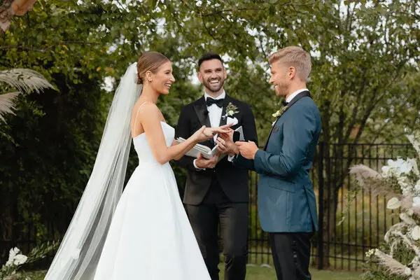 Amanda Batula and Kyle Cooke during their wedding.