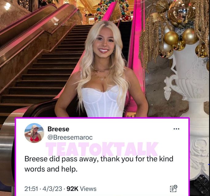 A Twitter account reveal Breese Maroc death
