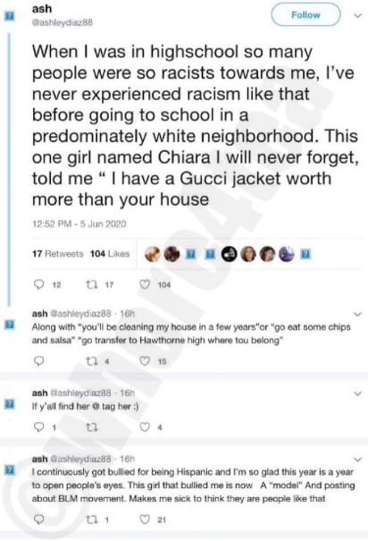 Chiara Hovland accused of racism and bullying
