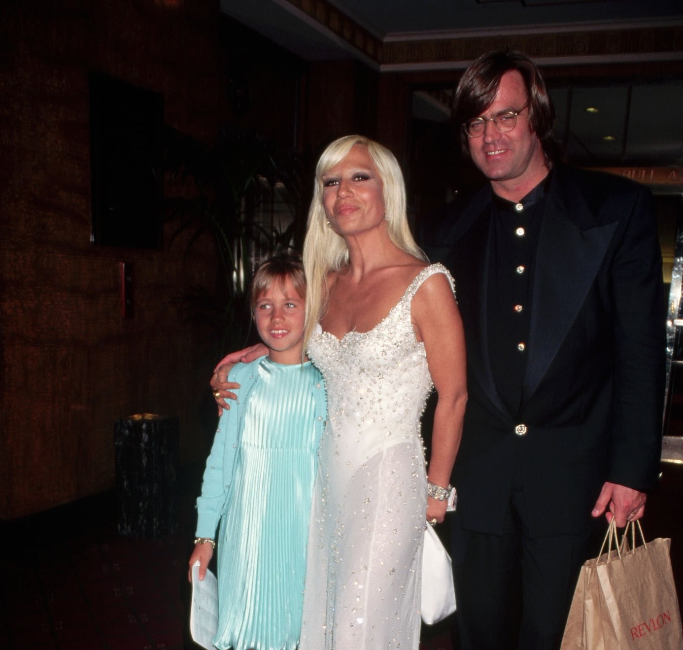 Donatella Versace with her ex-husband Paul Beck and  daughter Allegra