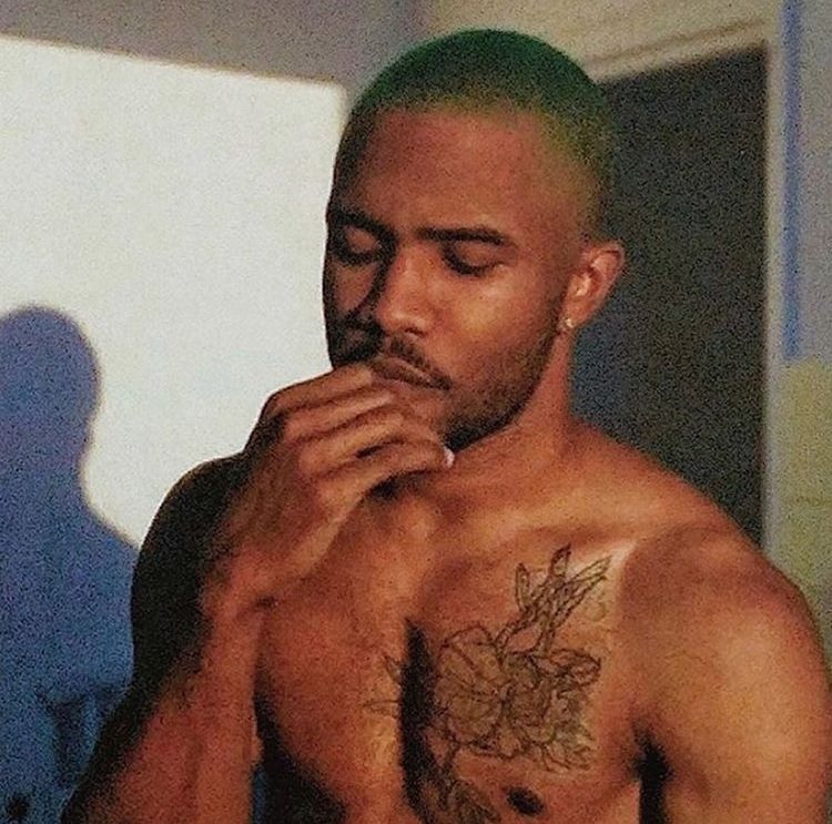 Frank Ocean has a budding flower tattoo in his chest.