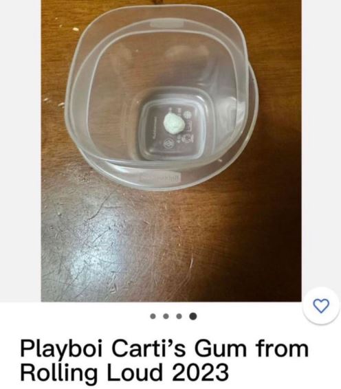 Playboi Carti chewing is on sale