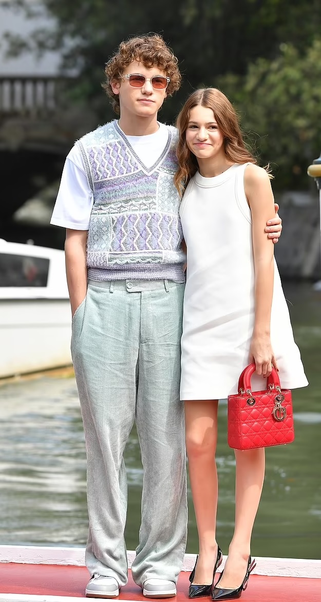 The children of the Nivola-Mortimer couple, Sam and May, pictured at the Venice Film festival.