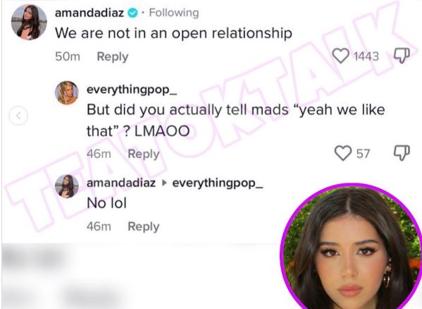 Amanda Diaz denied being in an open relationship.