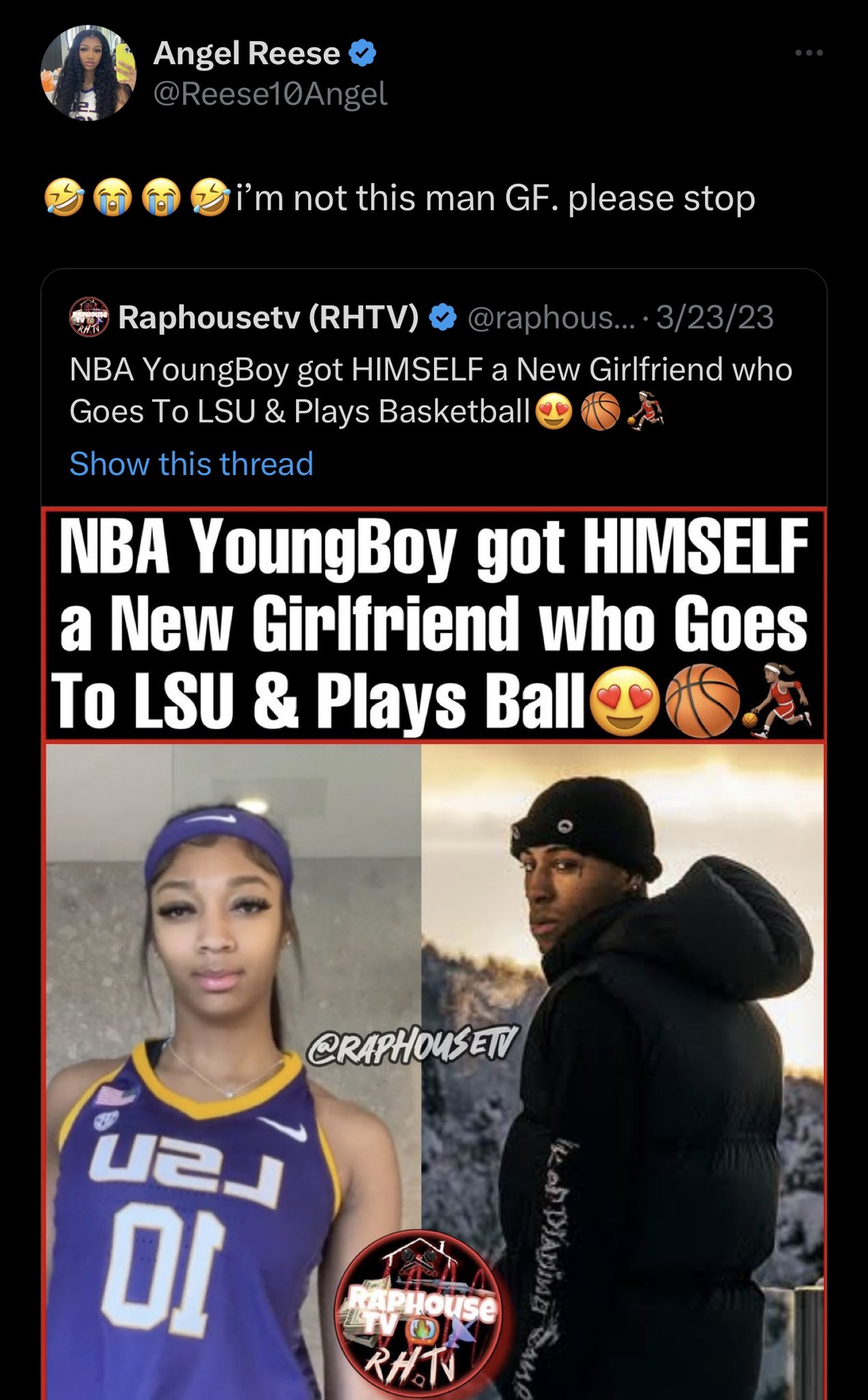 Angel Reese denies dating NBA Youngboy.