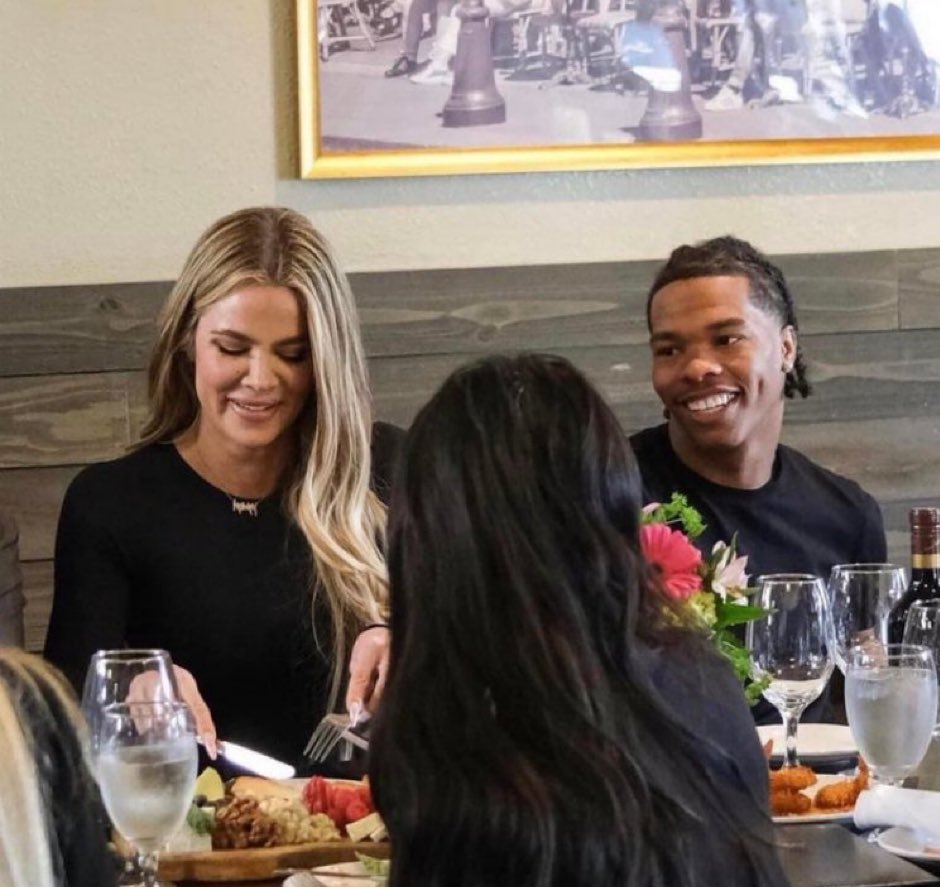 Khloe Kardashian and Lil Baby were seen sharing a table. 