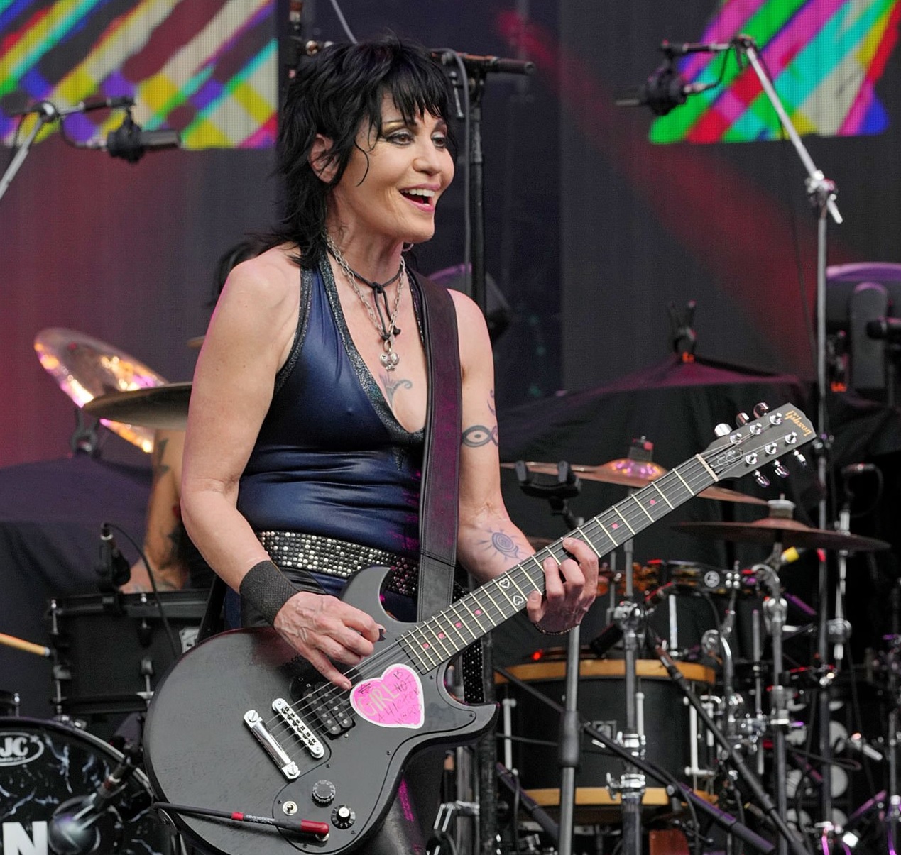 Joan Jett performed onstage during The Stadium Tour at Truist Park in Atlanta, Georgia