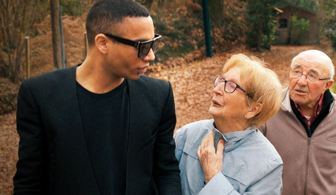 Olivier Rousteing with his adoptive grandparents