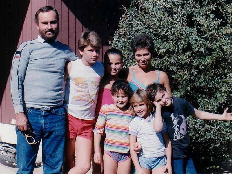 Summer Phoenix and her siblings with their parents.