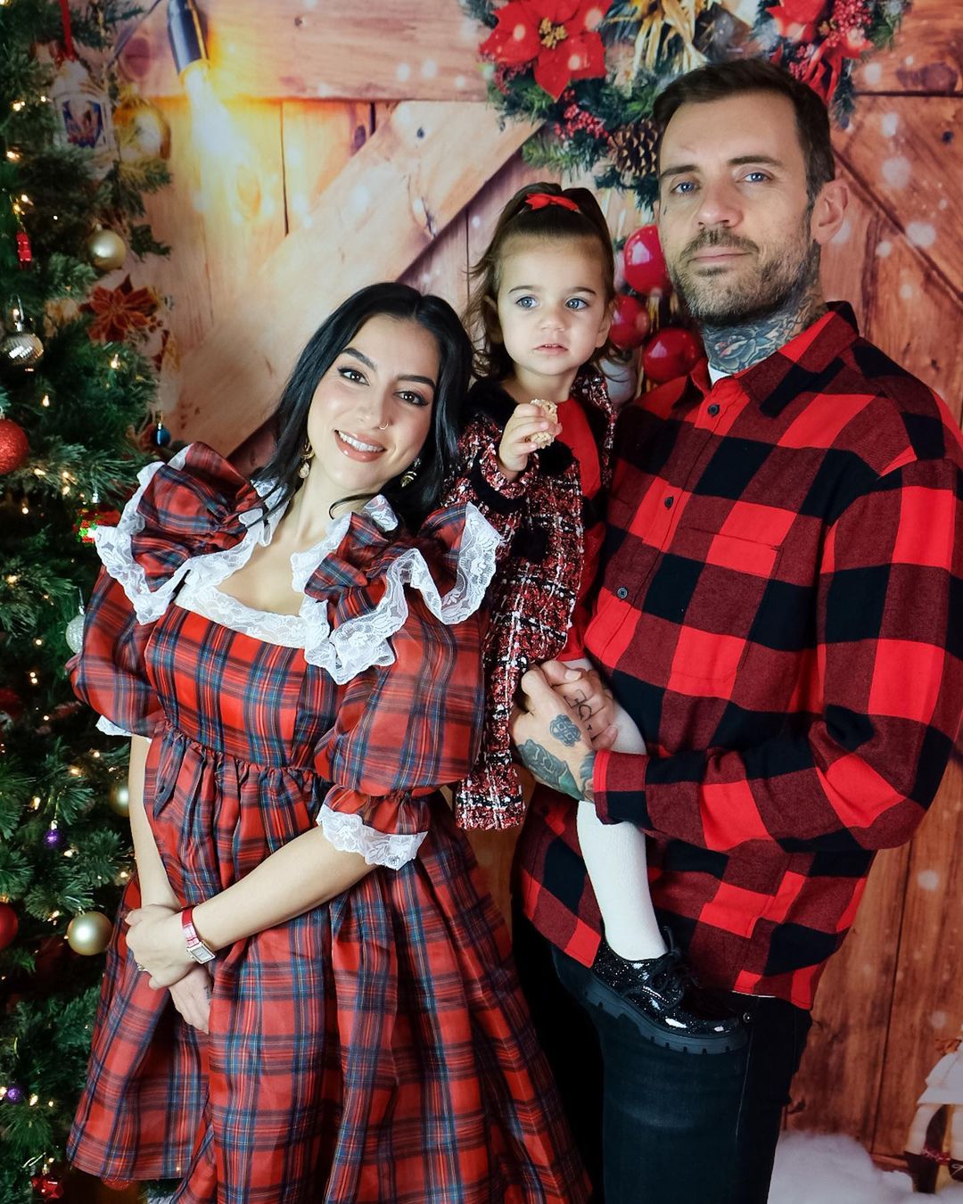 Adam22 with his then-fiancée and daughter on Christmas 2022