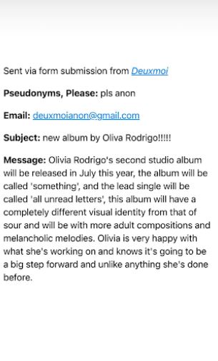 Deuxmoi leaks Olivia Rodrigo's second album