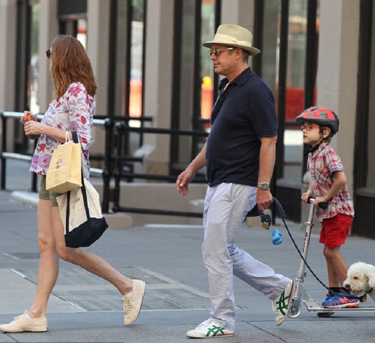 James Spader with his youngest son Nathaneal Spader and wife Leslie Stefanson