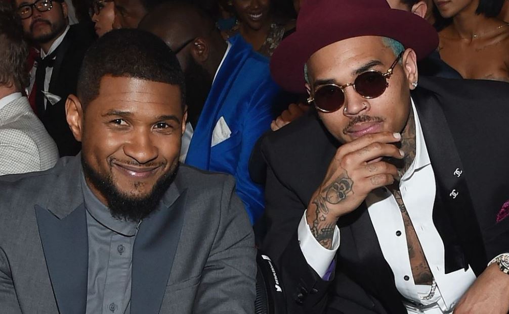 Usher and Chris Brown fight