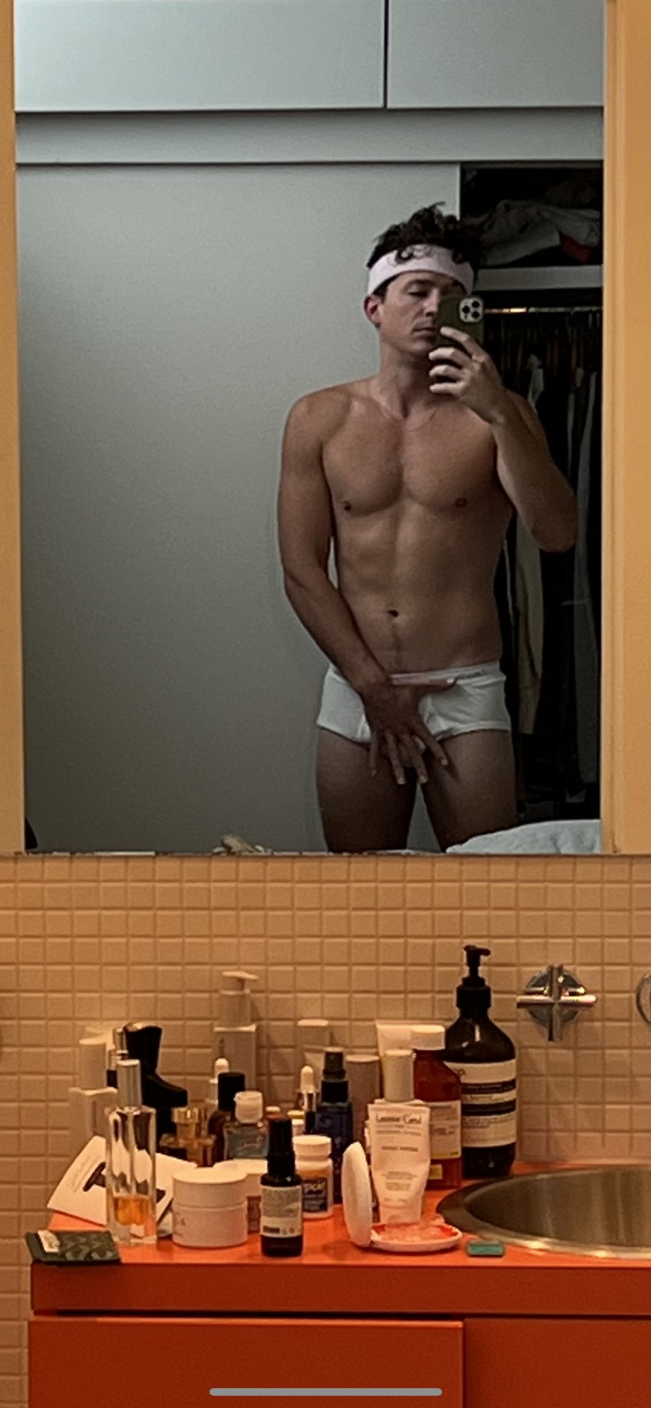Charlie Put shared this picture with a hand over his bulge on Twitter in 2022
