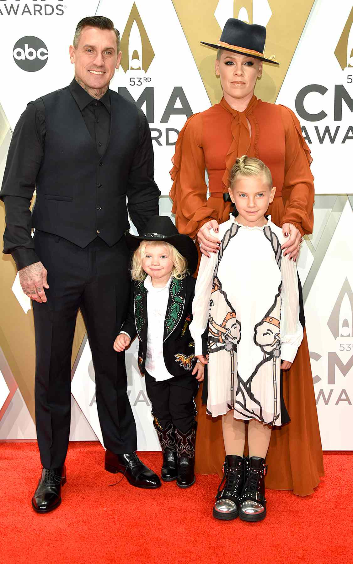 Pink with her husband Carey Hart, daughter Willow Sage and son Jameson at an event.